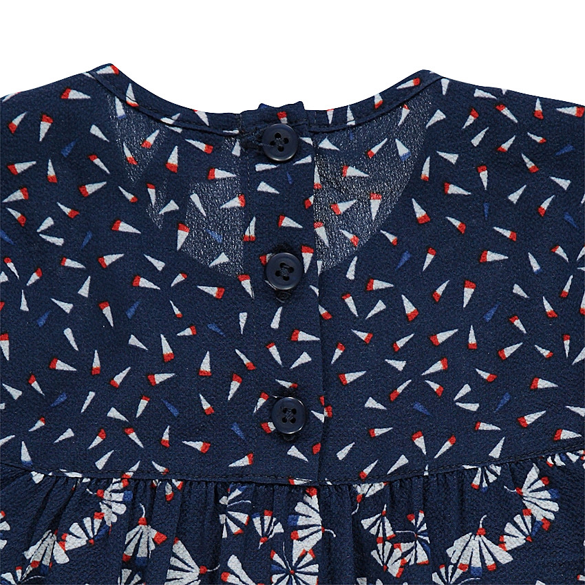 Tunique en crêpe imprimée fantaisie 