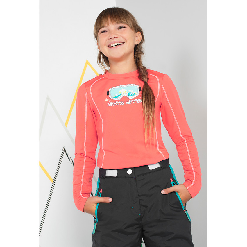 Junior - Tee-shirt de ski manches longues avec masque printé 