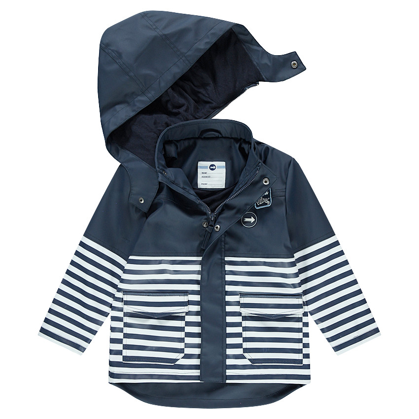 Coupe-vent en gomme avec rayures placées et badges 