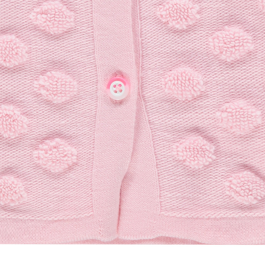 Gilet en tricot à pois reliefés en jacquard éponge 