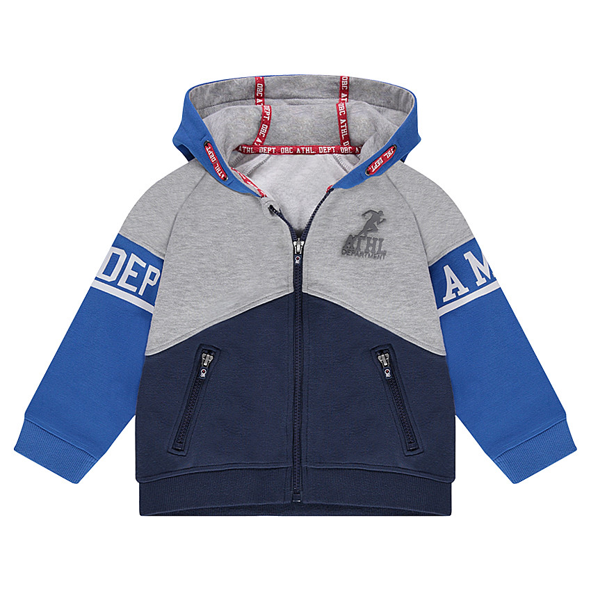 Gilet en molleton à capuche avec prints et poches zippées 