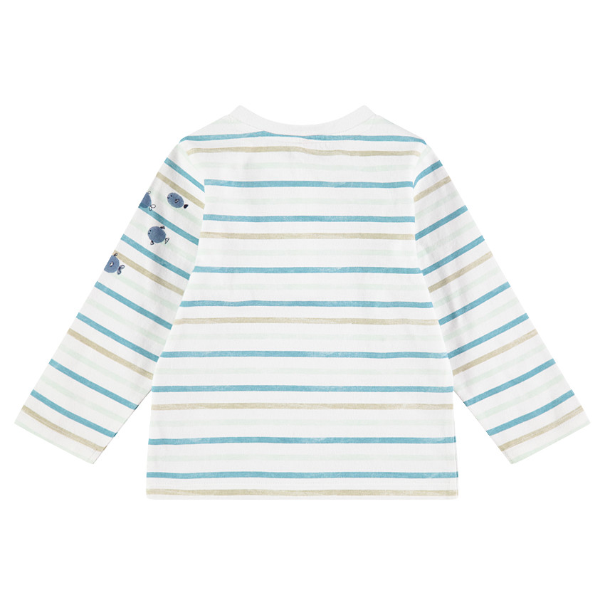 Tee-shirt manches longues en jersey avec rayures contrastées 