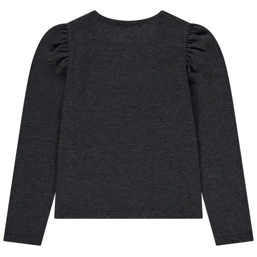 T-shirt manches longues à message printé et touche de doré 