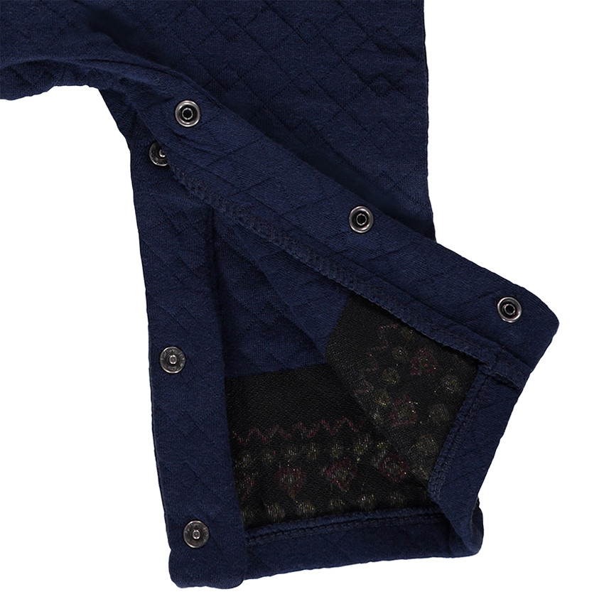 Salopette en molleton fantaisie et broderies 