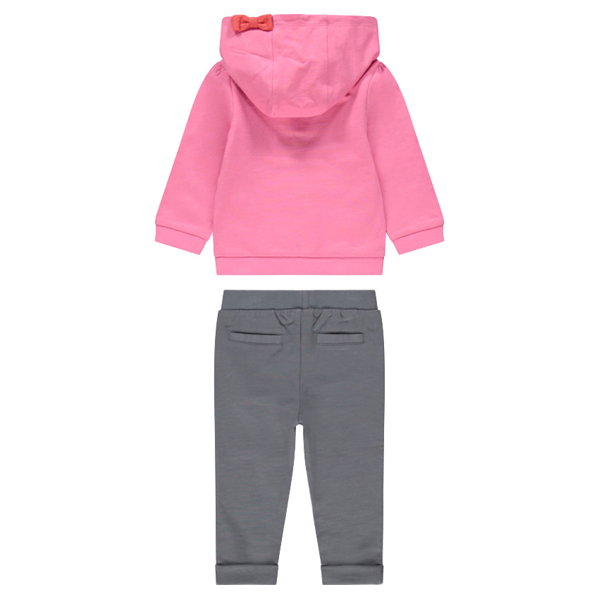 Jogging bicolore en molleton avec motifs brodés.  