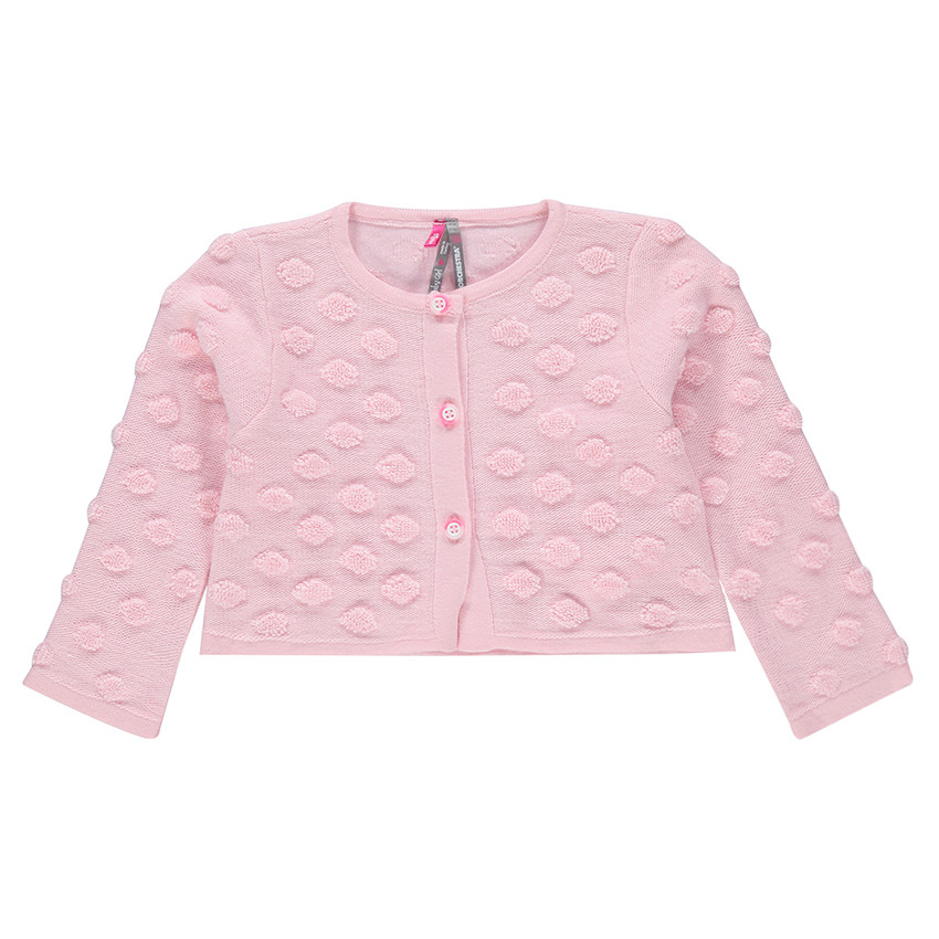 Gilet en tricot à pois reliefés en jacquard éponge 