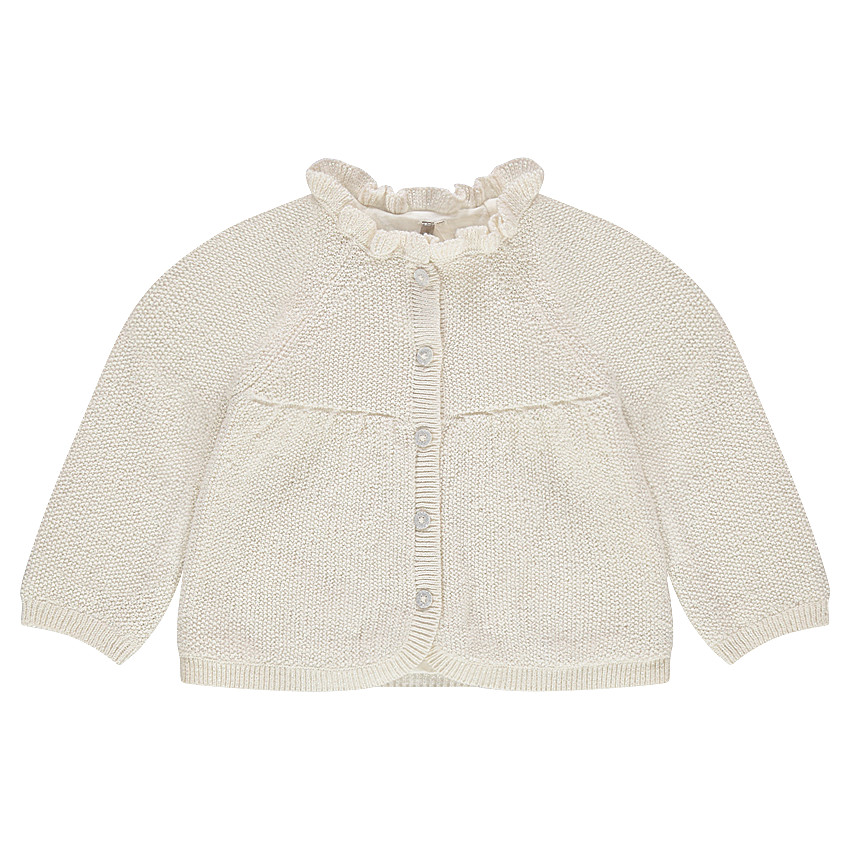 Gilet en tricot mélangé de fil brillant avec col fantaisie 