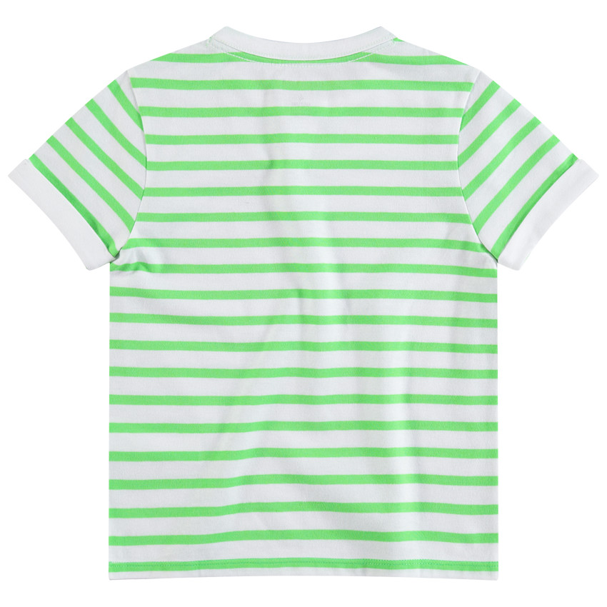 Tee-shirt manches courtes à rayures contrastées all-over 