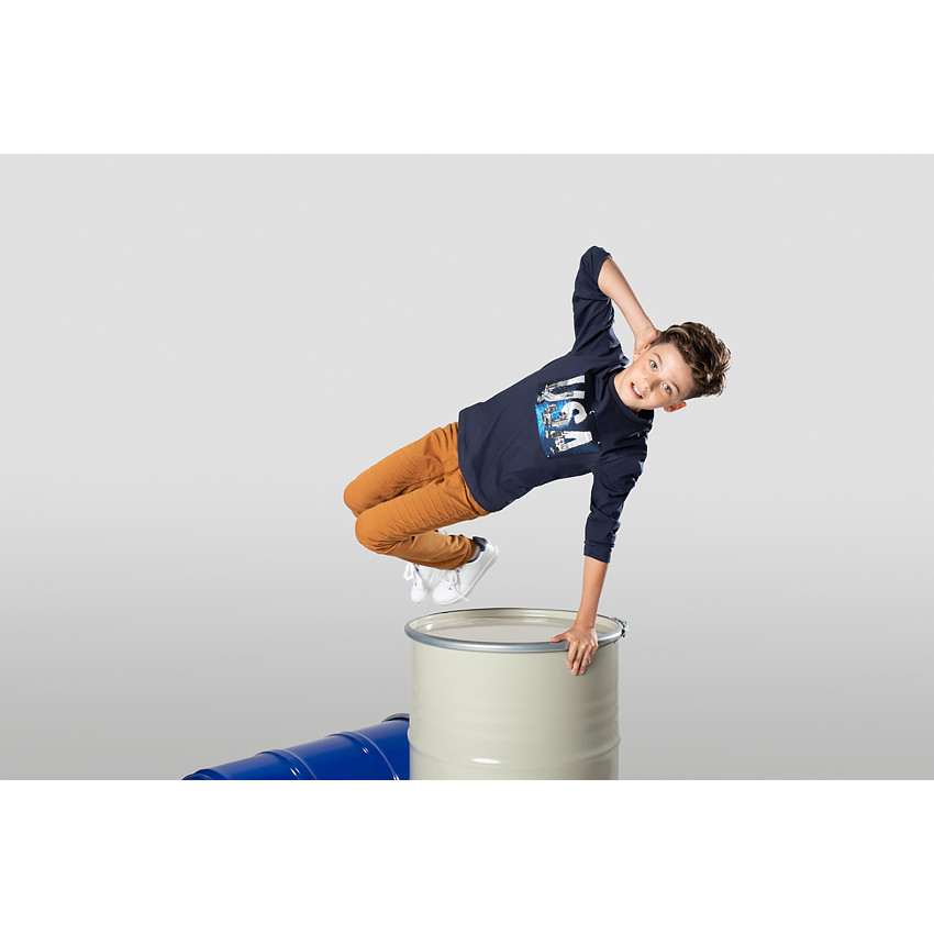 Junior - Tee-shirt manches longues en jersey avec motif USA et sequins magiques 