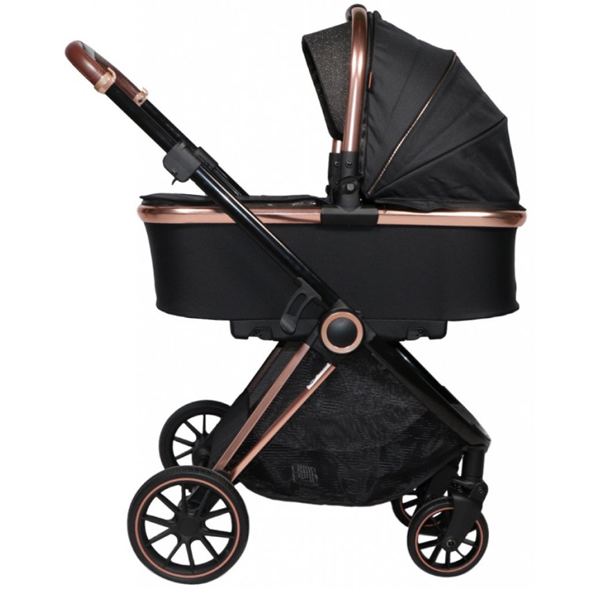 Poussette duo avec nacelle Fenix - Noir/Rose Gold 