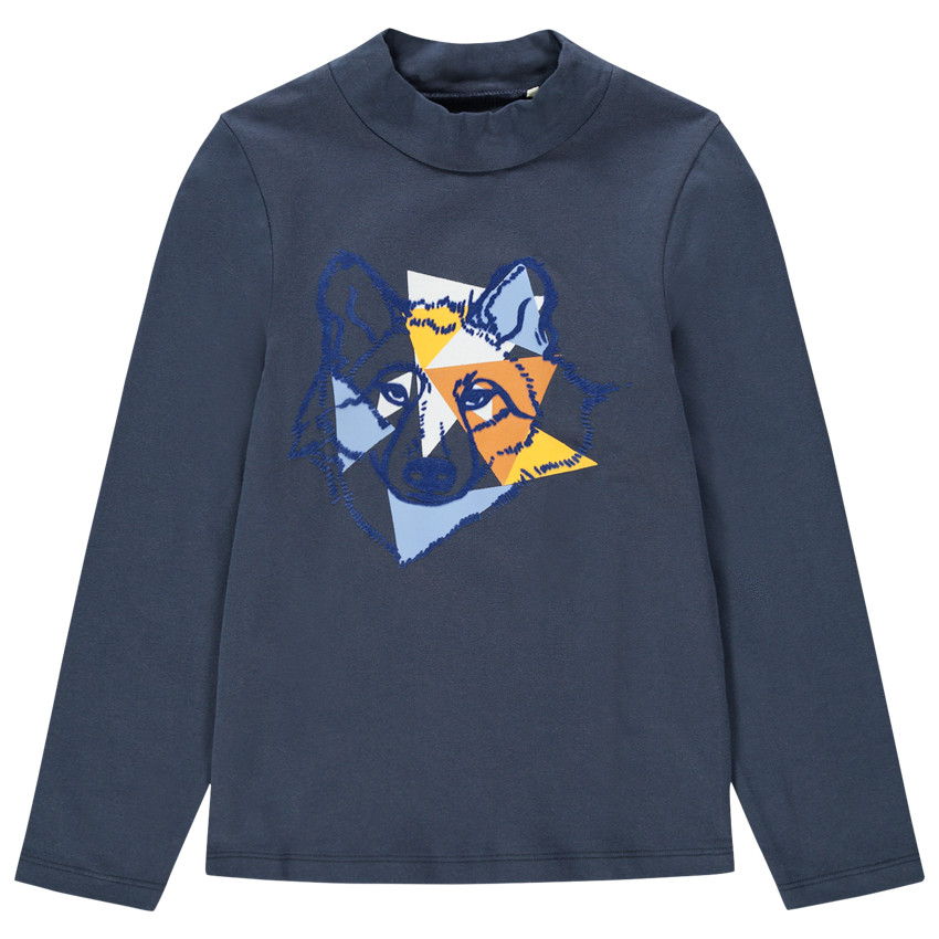 Sous-pull uni avec imprimé fantaisie 