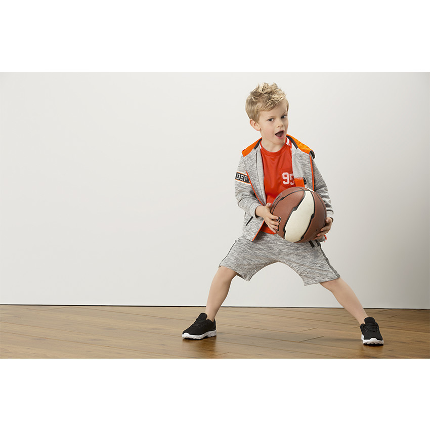 Tee-shirt manches courtes en polyester avec inscriptions printées 