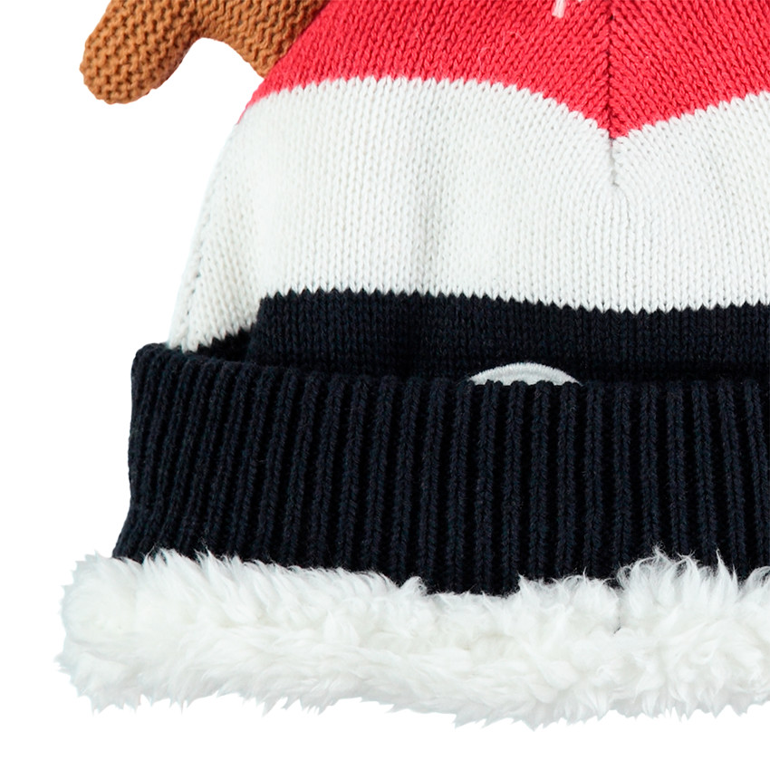 Ensemble bonnet et gants avec doublure sherpa motif renne 