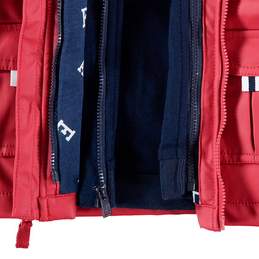 Parka en gomme effet 2 en 1 avec gilet intérieur en molleton 