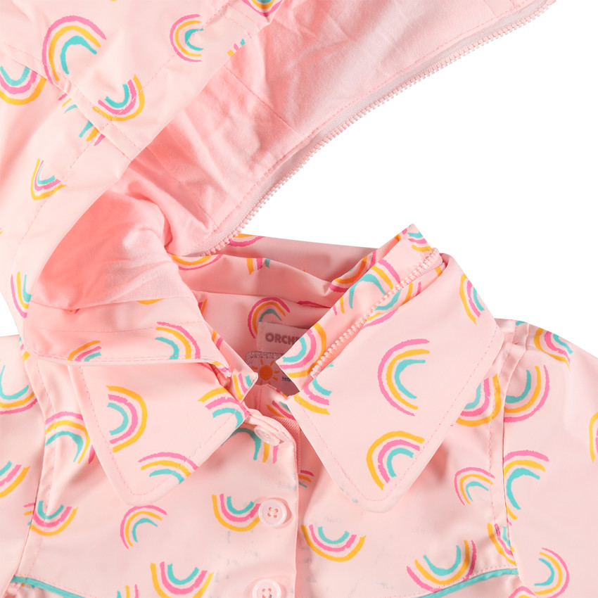 Parka en gomme imprimée arcs-en-ciel all-over 