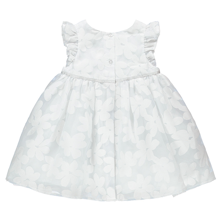 Robe de cérémonie en tulle avec fleurs en ton sur ton 