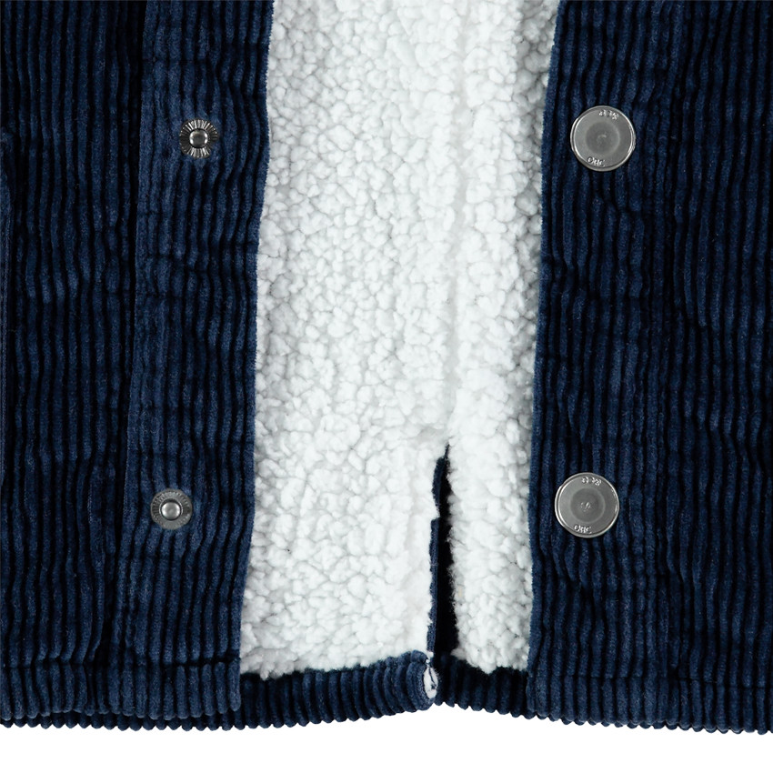 Veste en velours côtelé à doublure en sherpa et poches 