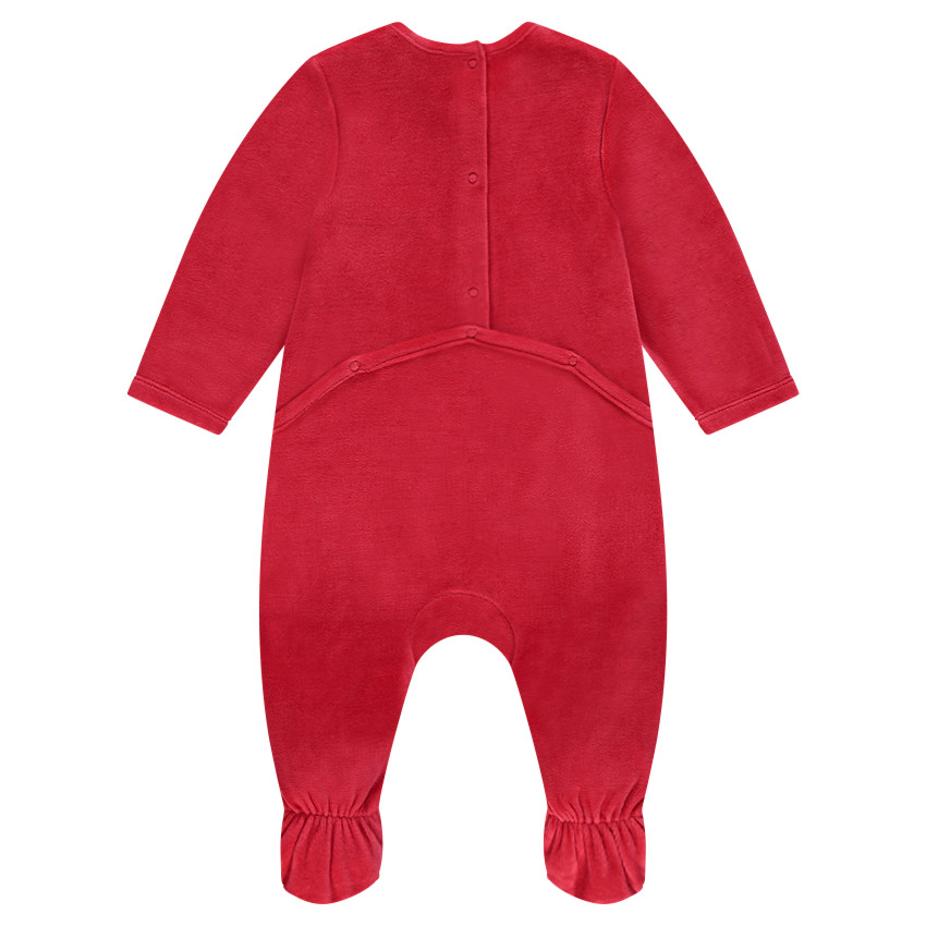 Dors-bien en velours avec motif bonhomme de neige brodé 