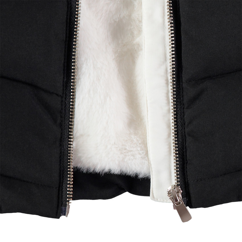 Doudoune à capuche doublée sherpa à bande effet métallisé 