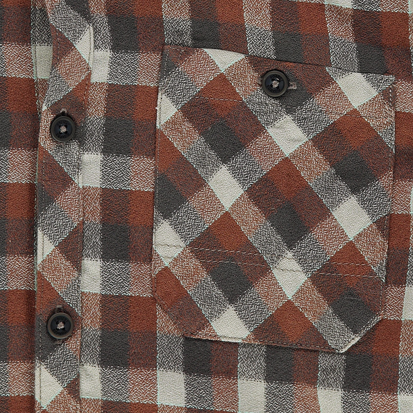 Junior - Chemise manches longues à carreaux en flanelle avec capuche 