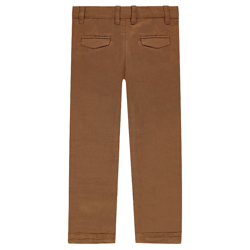 Pantalon coupe chino en coton fantaisie camel 