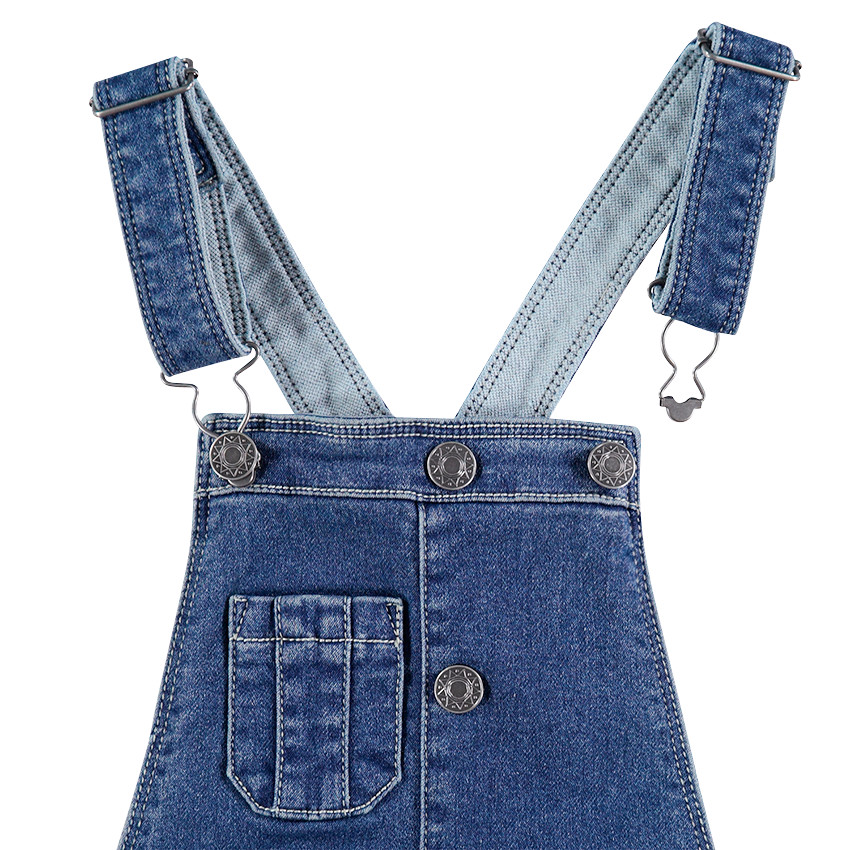 Junior - Salopette en jeans effet used doublée jersey 