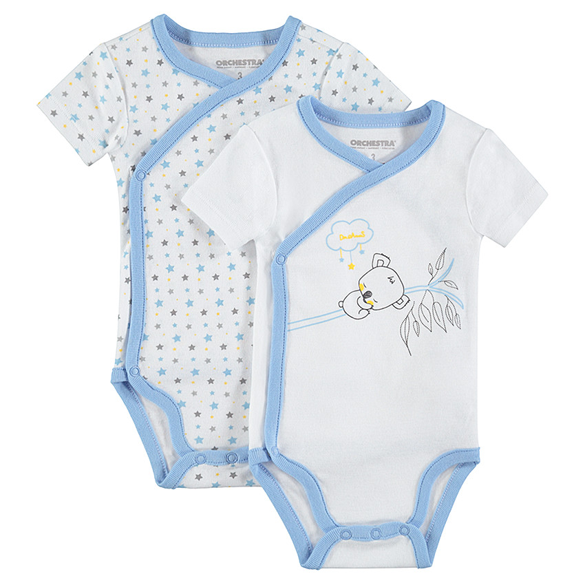 Lot de 2 bodies manches courtes avec koala et étoiles printés 