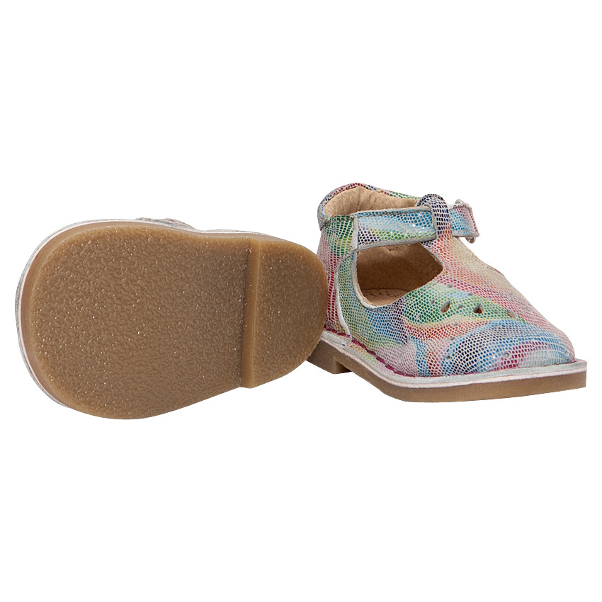 Salomés multicolores en cuir à scratch 