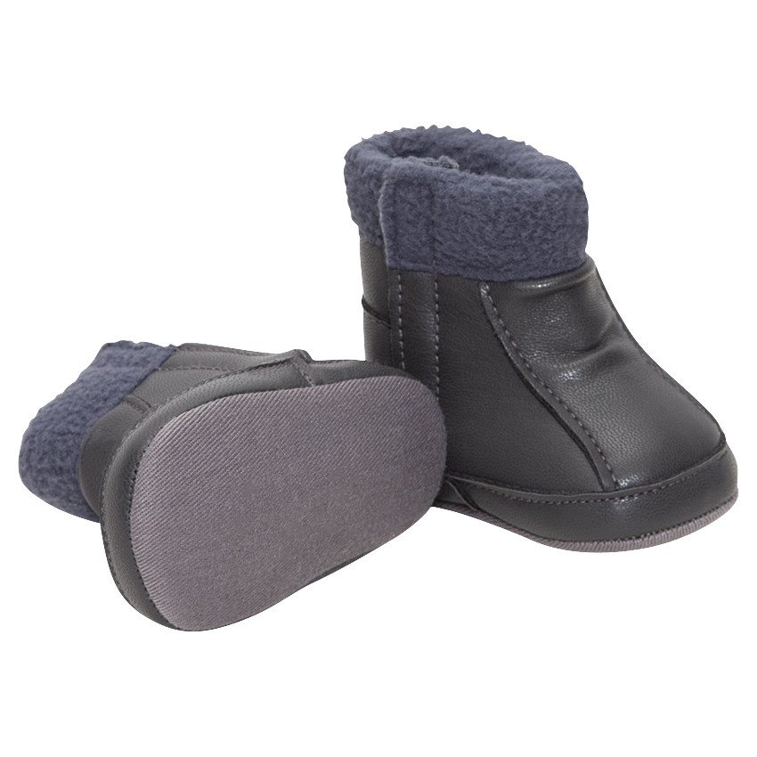 1/2 bottes souples avec col en fausse fourrure 