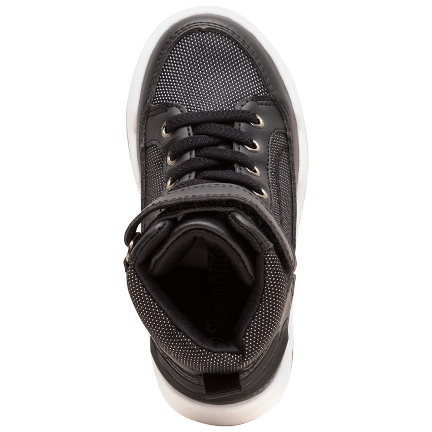 Baskets montantes à lacets élastiqués et scratch 