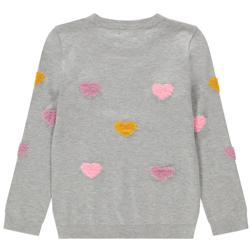 Pull en tricot uni avec motif fantaisie 