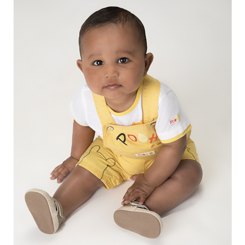 Salopette short en coton armuré Disney Winnie l'Ourson 