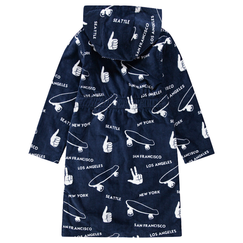 Junior - Peignoir en éponge avec motif esprit skateboard 