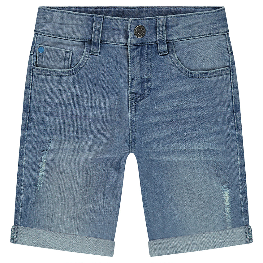Bermuda en jeans effet used 