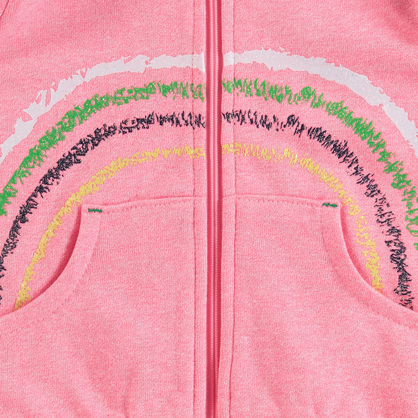 Gilet en molleton à capuche avec arc-en-ciel printé 