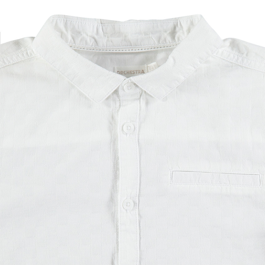 Junior - Chemise de cérémonie manches longues blanche en coton 