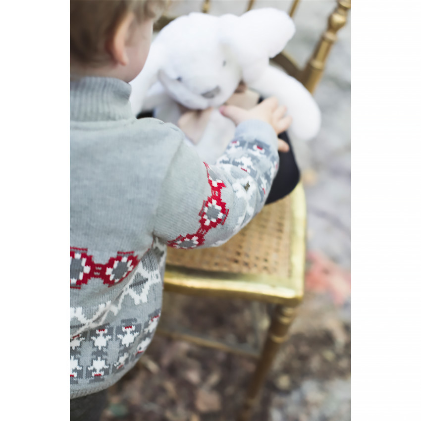 Gilet en tricot doublé jersey avec motif jacquard all-over 