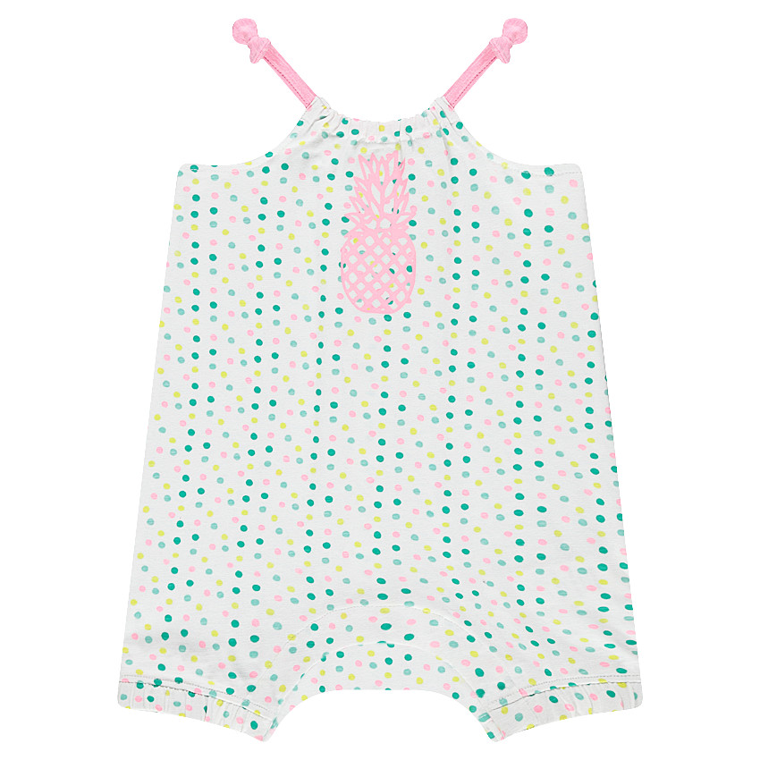 Combinaison courte à pois et print ananas 