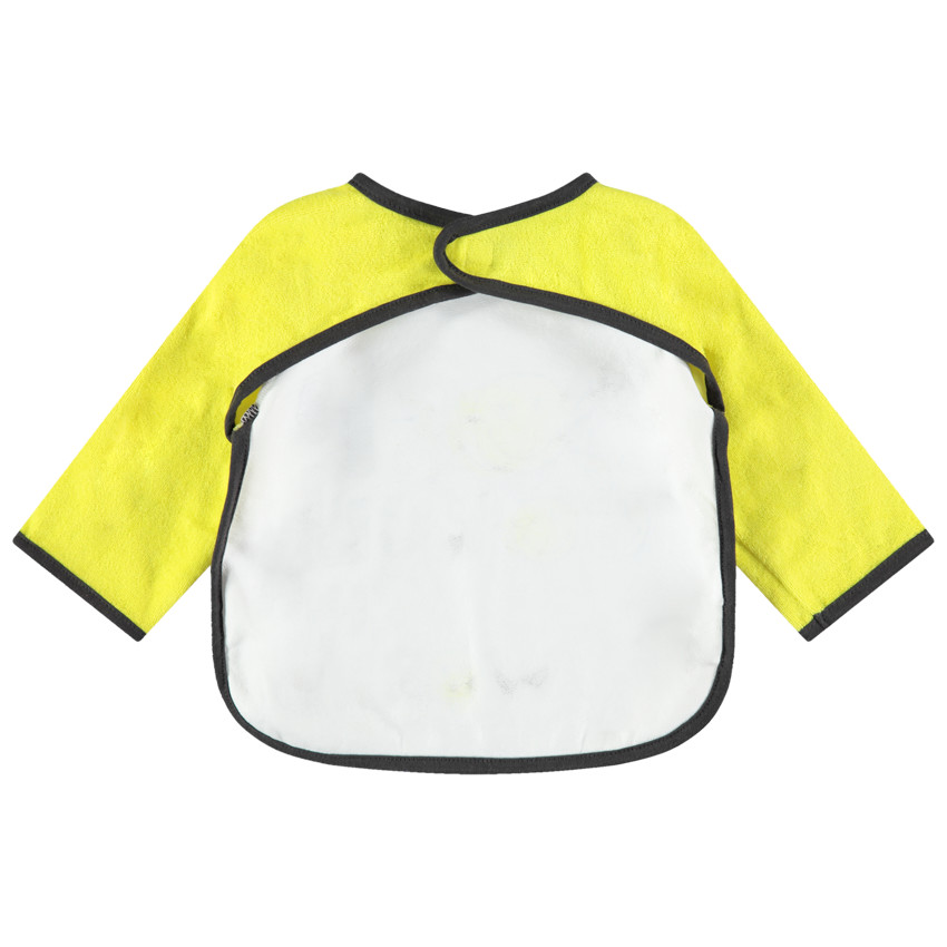 Bavoir forme tablier à message et Smiley printés 