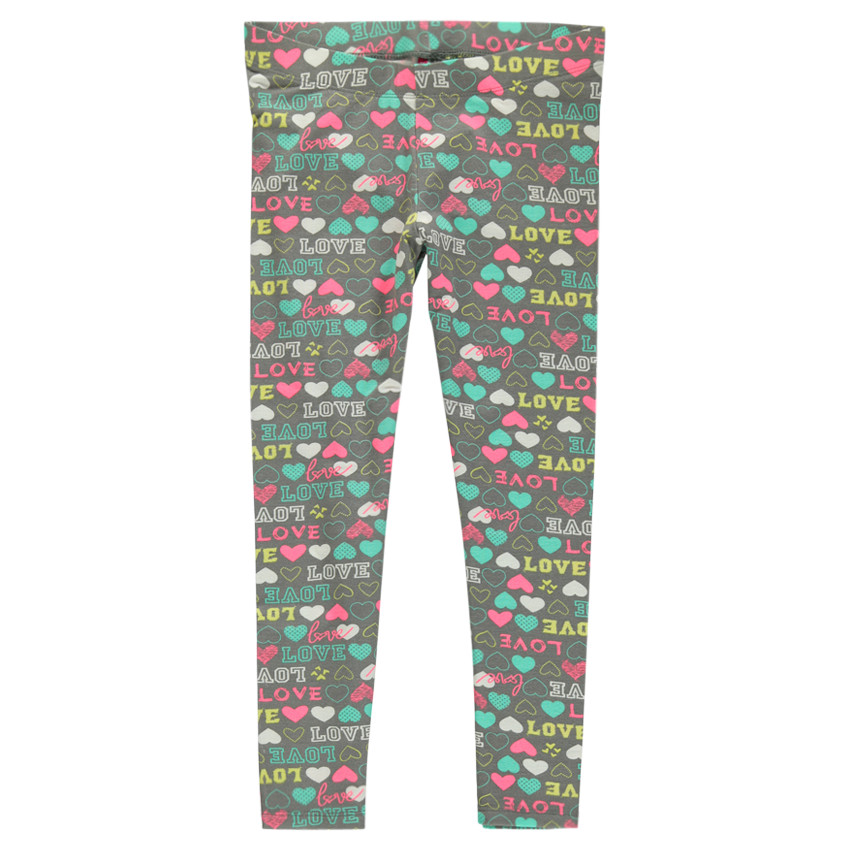 Junior - Pyjama gris avec motif et imprimé coeurs  
