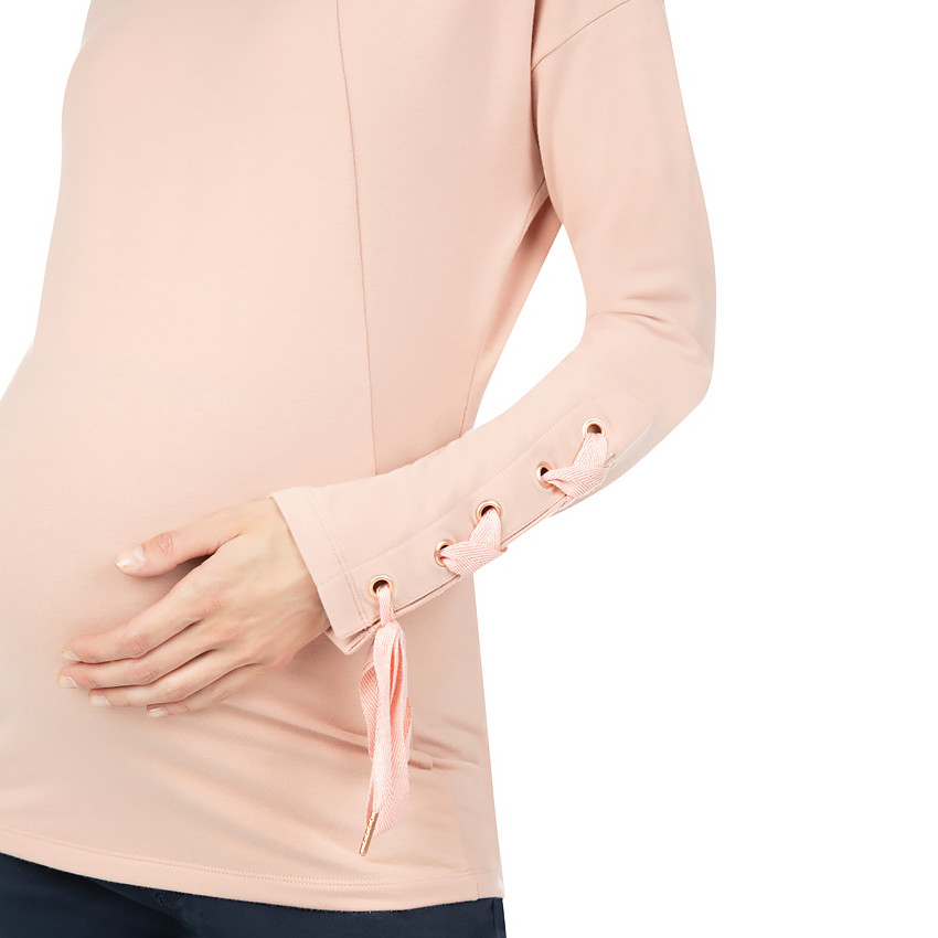 Sweat de grossesse en molleton avec laçage au bout des manches 