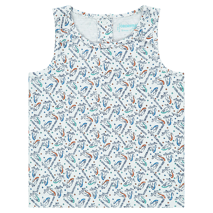 Débardeur en jersey slub imprimé all-over 