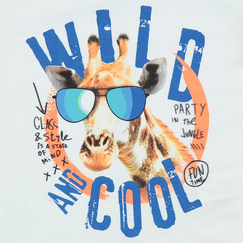 Tee-shirt manches courtes avec girafe printée 