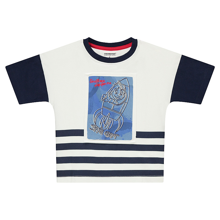 Tee-shirt manches courtes en jersey avec fusée printée 