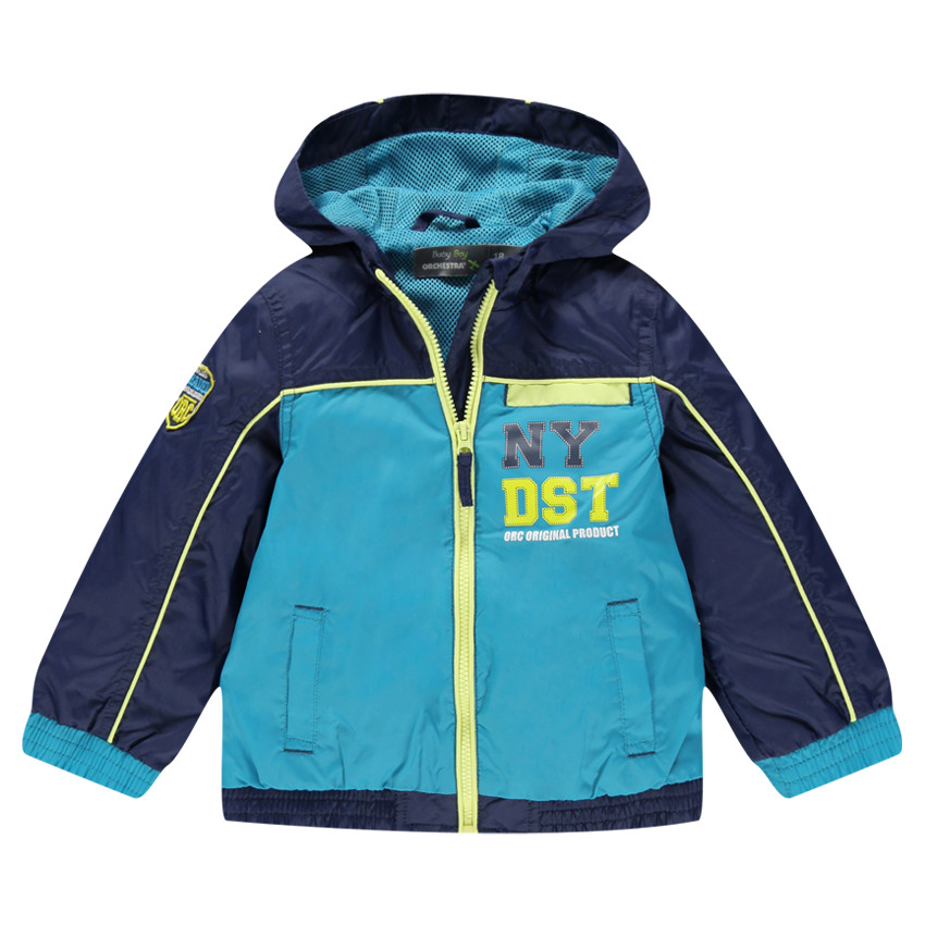 Coupe vent à capuche avec patch et poches  