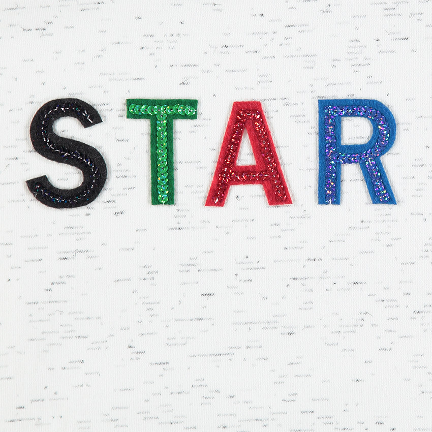 Junior - Sweat en molleton chiné avec lettres en sequins 