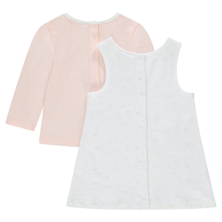 Ensemble robe sans manches et tee-shirt avec print Smiley Baby 