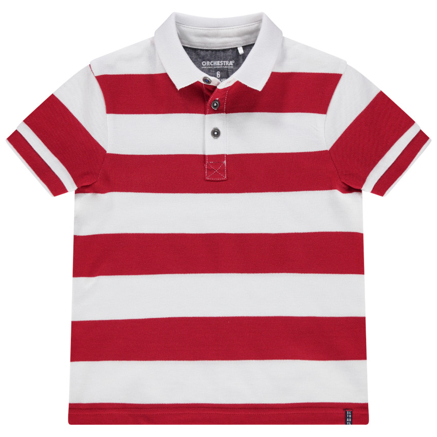 Polo manches courtes rayé en coton bio 