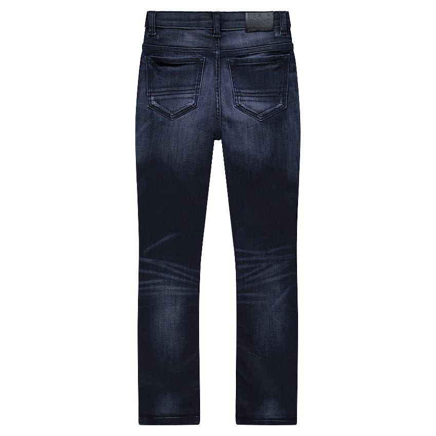 Junior - Jeans effet used et crinkle avec déchirures fantaisie 