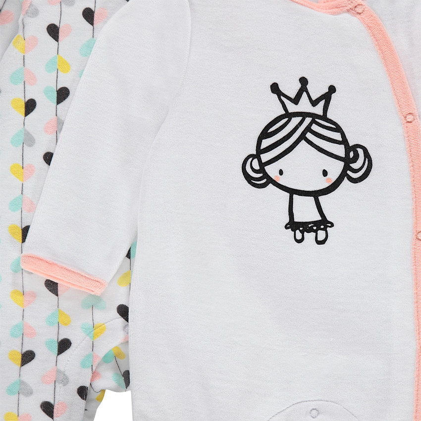 Lot de 2 dors-bien en velours imprimé / printé 